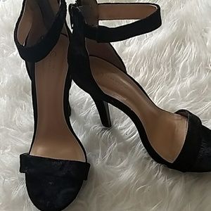 Black velvet, high heels. Size 7. By Wild diva.